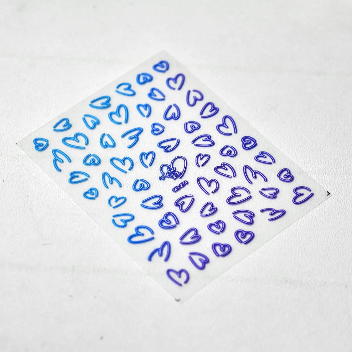 Neon Love Heart Nail Art Stickers Adhesive Hollow Sticker Decals for Valentine's Day MS274