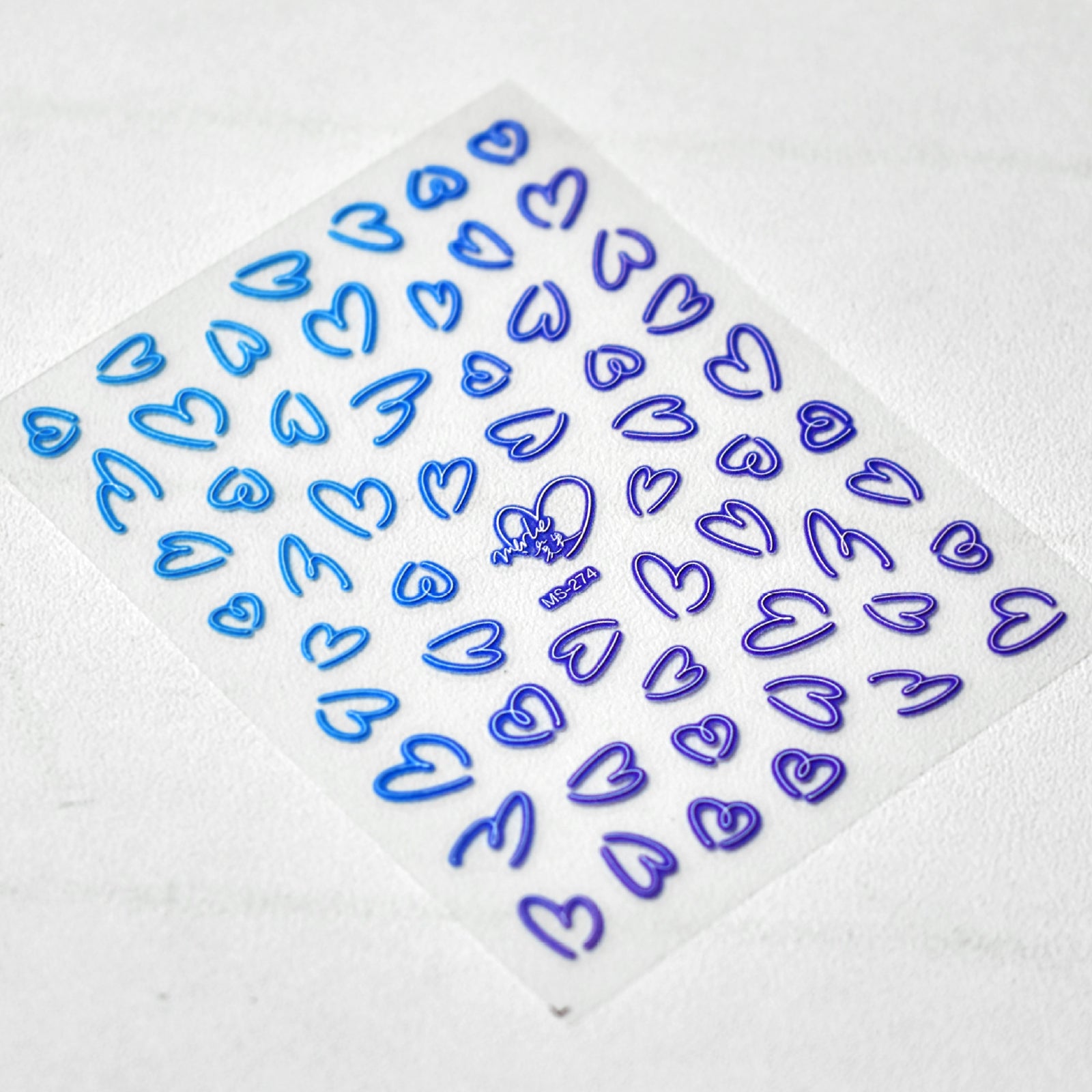 Neon Love Heart Nail Art Stickers Hollow Decals for Valentine's Day