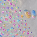 Colorful Shell Nail Art Stickers Adhesive Sea Conch Embossed Sticker Decals