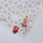 Metal Snowflake Nail Art Stickers Laser Snowman Sticker Decals MS460