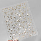 5D Gold White Totem Embossed Nail Stickers MS475