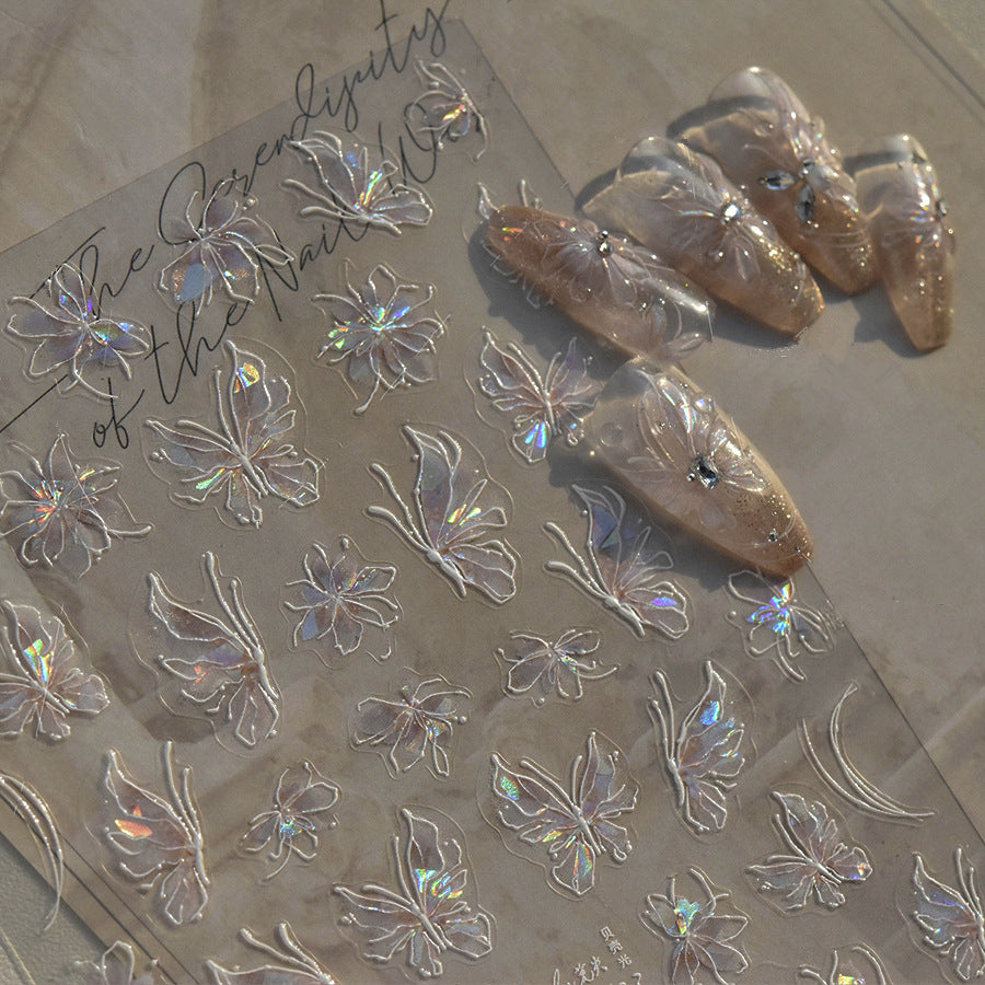 Aurora Light Butterfly Wing Nail Art Stickers 