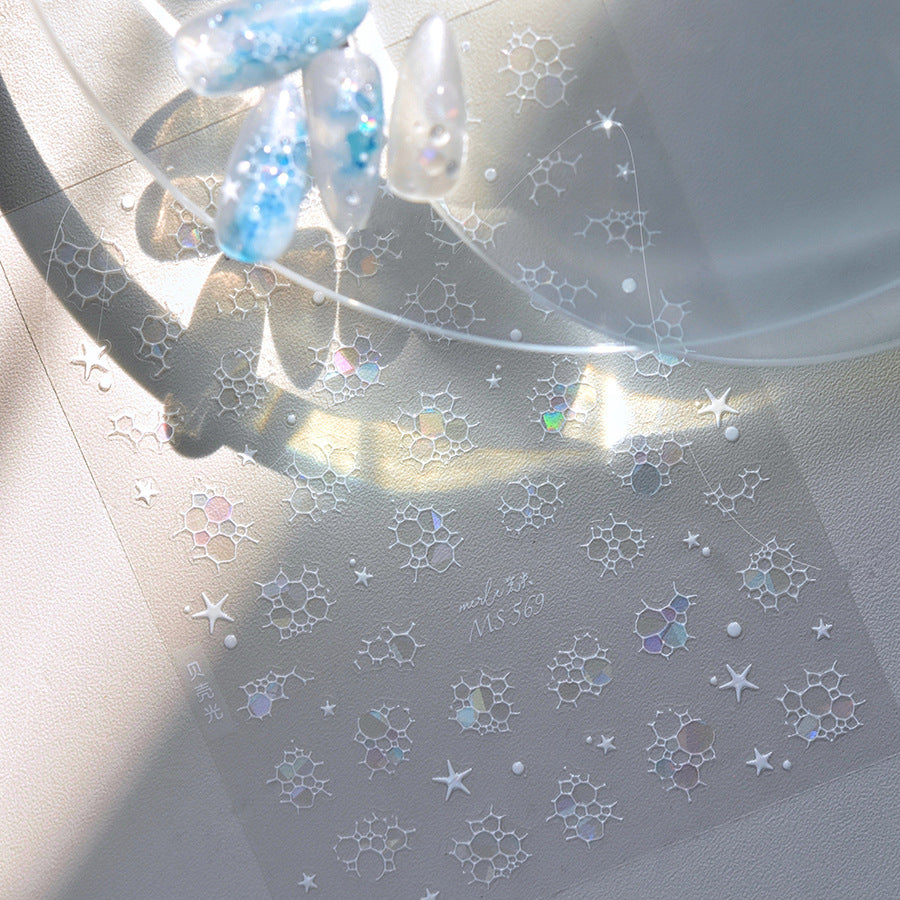 Aurora Light Bubble Nail Art Stickers Water Bubble Marble Decals MS567