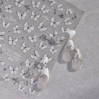 White Butterfly Nail Sticker 3D Adhesive Decals