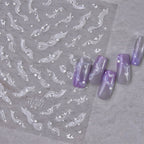 White Lace Nail Art Stickers Lace Bow Pearl Wedding Sticker Decals