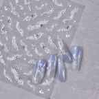 White Lace Nail Art Stickers Lace Bow Pearl Wedding Sticker Decals