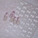White Lace Nail Art Stickers Lace Bow Pearl Wedding Sticker Decals