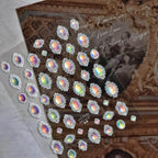 Aurora Jelly Album Nail Art Stickers Aurora Light Adhesive Embossed Sticker Decals MS638