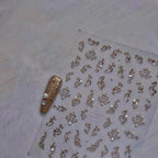 Metal Effect Nail Art Stickers Gold Silver Totem Pattern Adhesive Embossed Sticker Decals MS639 rose gold