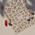 Nail Art Stickers Pink Leopard Bow Knot Adhesive Sticker Decals MS690