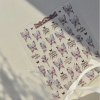 Coquette Aesthetic 5D Butterfly & Rose Nail Stickers - Holographic Script Decals