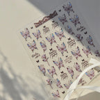 Coquette Aesthetic 5D Butterfly & Rose Nail Stickers - Holographic Script Decals