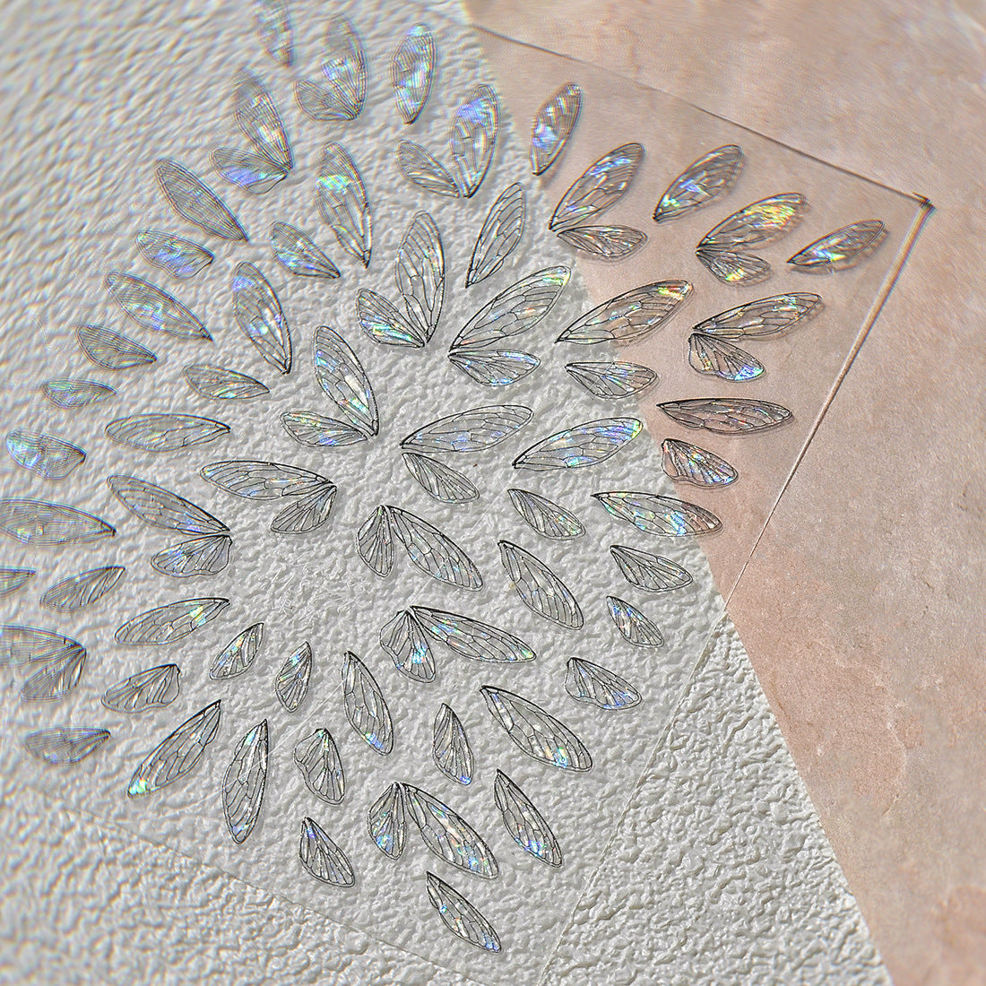 5D Holographic Fairy Wing Nail Stickers – Iridescent Butterfly Style 