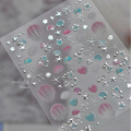 5D Ocean Nail Stickers – Gold & Silver Seashell, Starfish & Jellyfish Nail Art Decals MS805