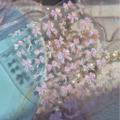 5D Coquette Bow Nail Stickers - Aurora Pink White Ribbon Decals 810