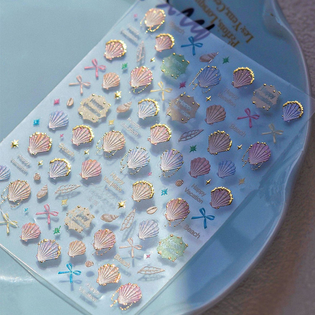 5D Seashell Nail Art Stickers – Summer Beach Theme Decals MS812