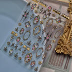3D Vintage Baroque Nail Stickers Metallic Rose & Frame Decals