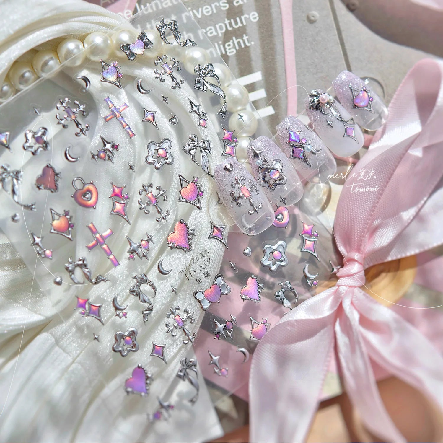 Gothic Punk Nail Stickers | Edgy Heart Cross Skull Chain Nail Art Decals