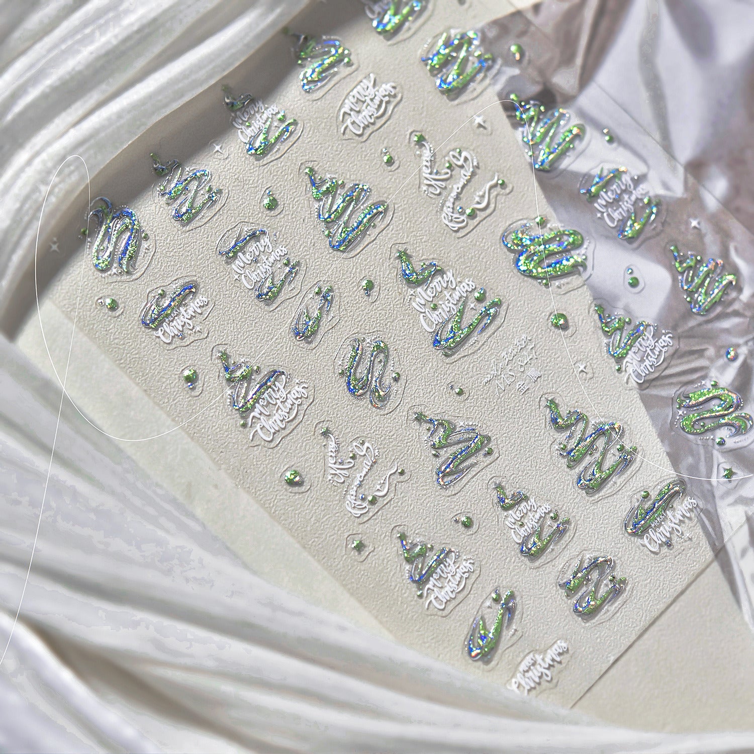 Christmas Nail Art Stickers | Holographic Xmas Tree & Bauble Decals