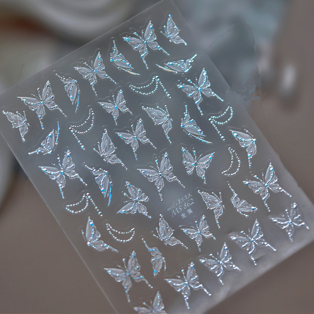 5D Chrome Butterfly Nail Stickers MS862