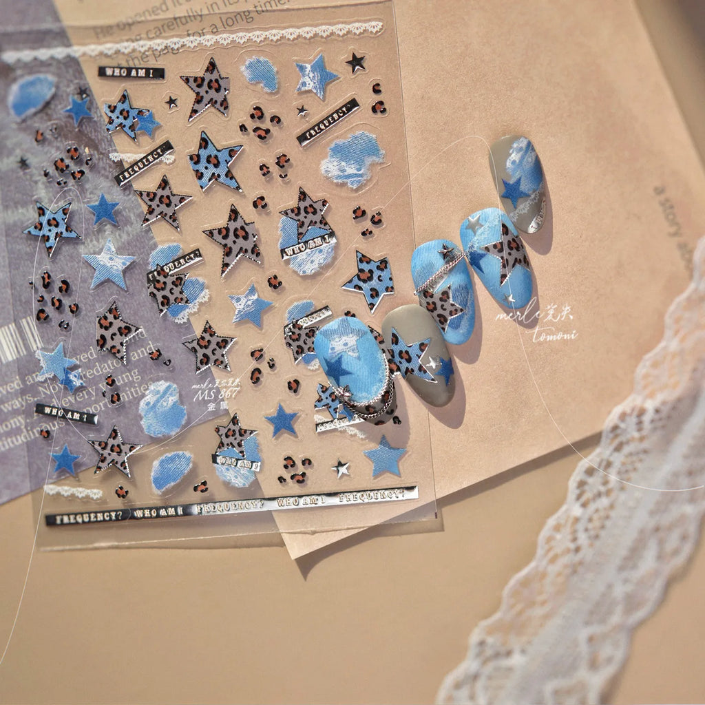 Trendy Leopard Print Cross Nail Stickers | DIY Edgy Animal Print Nail Art Decals 