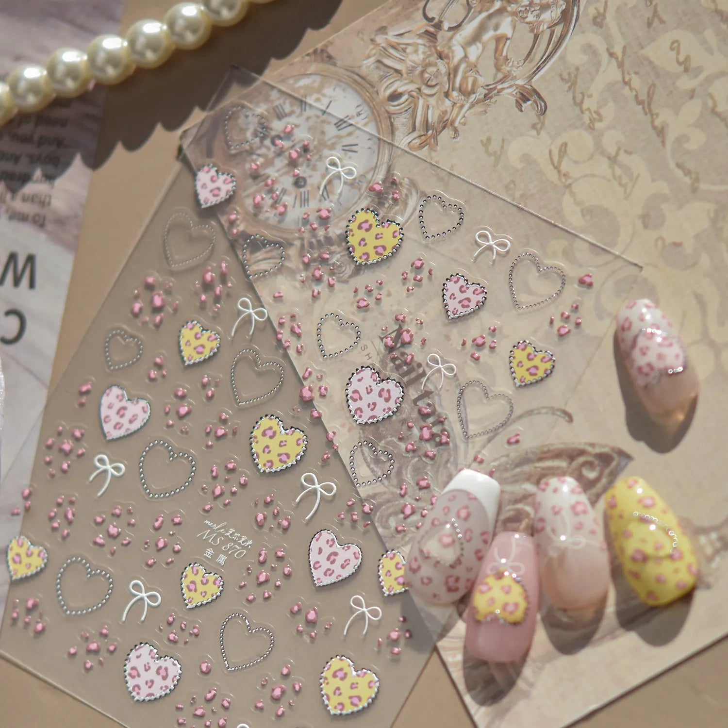 Trendy Leopard Print Cross Nail Stickers | DIY Edgy Animal Print Nail Art Decals 