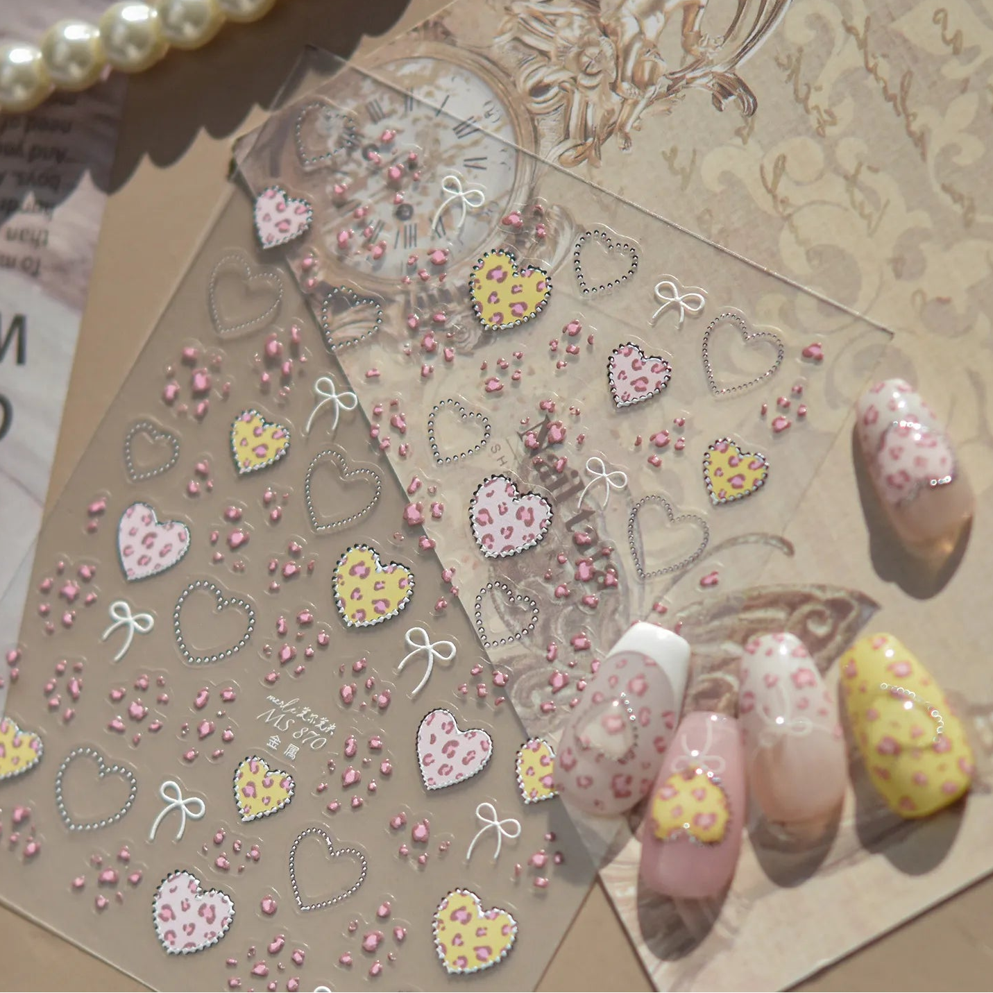 Leopard Print Cross Nail Stickers