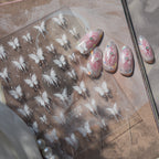 3D White Butterfly Nail Art Stickers MS871