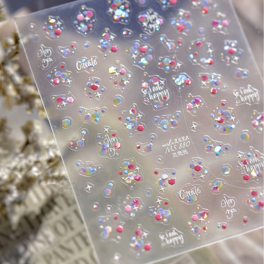 Aurora Sequin Dreamy Cloud Nail Stickers MS880