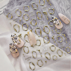 3D Gold Liquid Metal Abstract Nail Stickers MS883