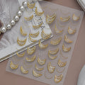 3D Metallic Gold Ribbon French Tip Nail Stickers