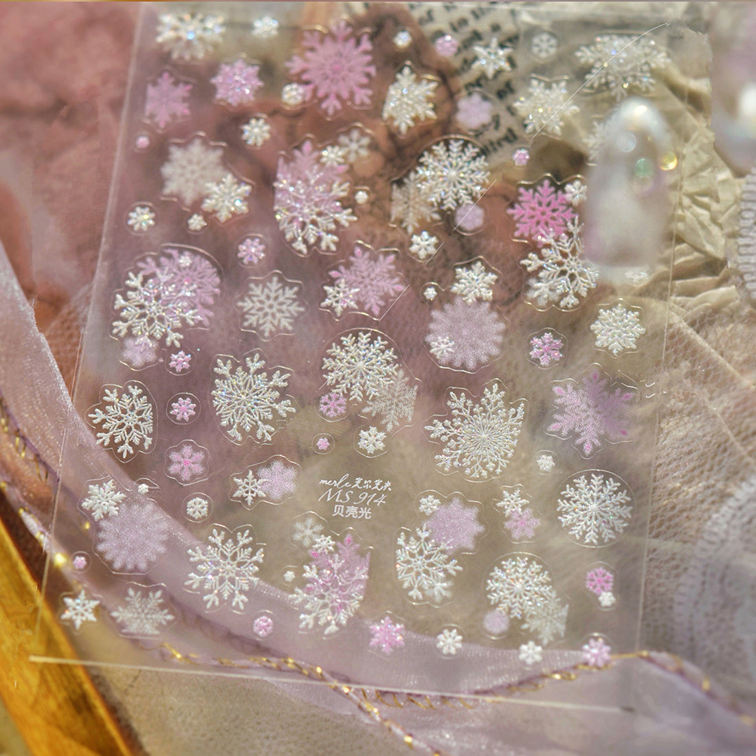 Holo Glitter Winter Snowflake Nail Stickers