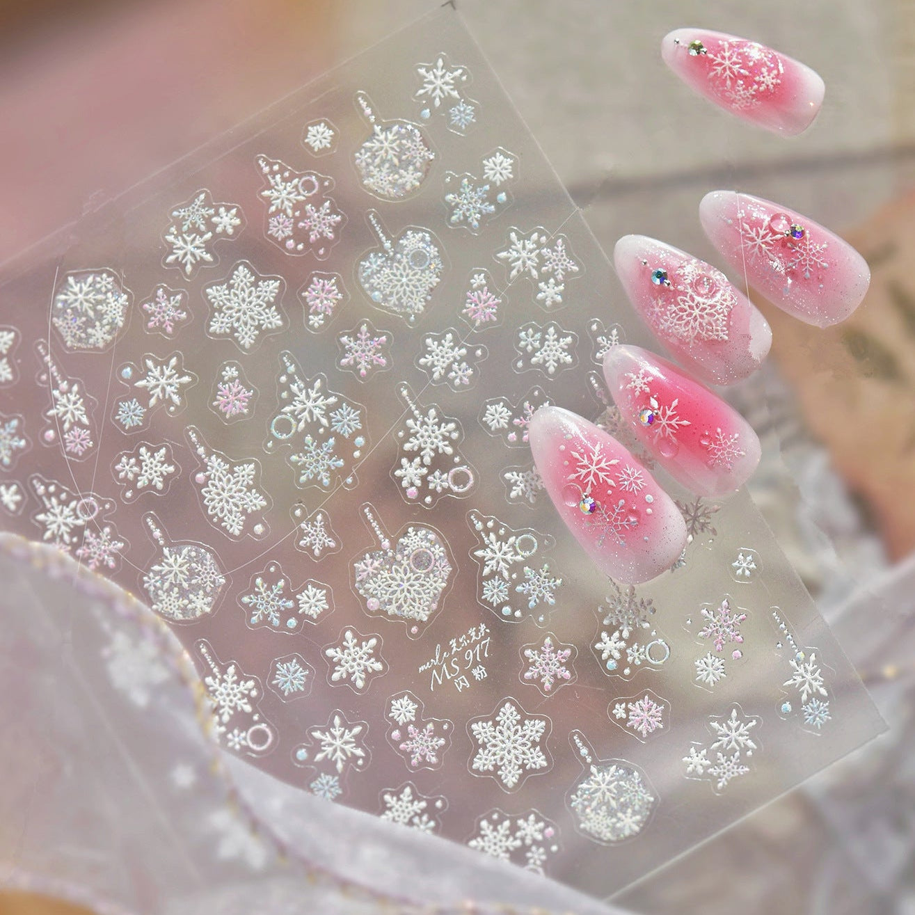 Holo Glitter Winter Snowflake Nail Stickers
