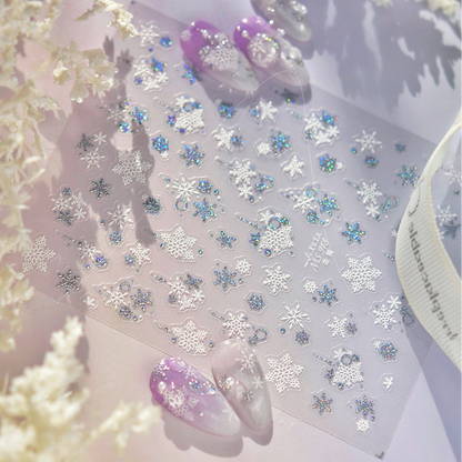 Holo Glitter Winter Snowflake Nail Stickers