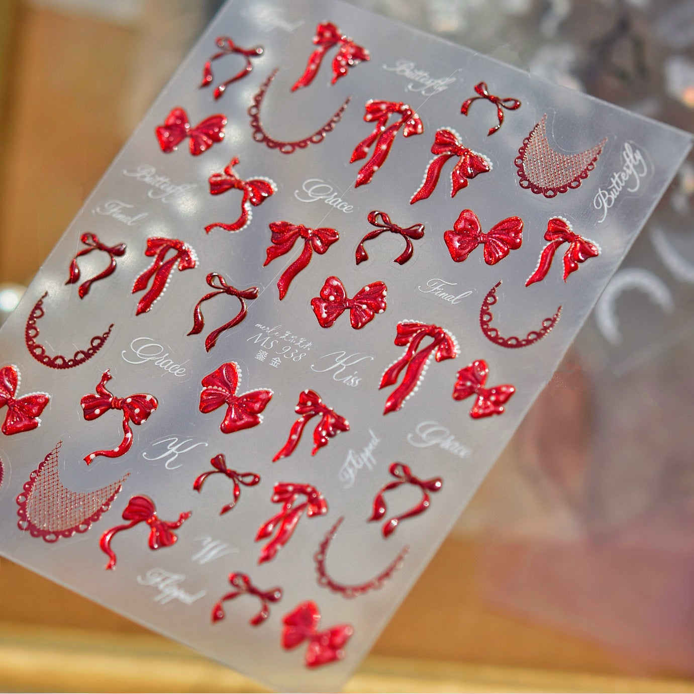 5D Bow Nail Stickers - Coquette Ribbon Embossed Nail Art Decals