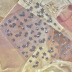 3D Metallic Floral Nail Stickers - Elegant Chrome & Pearl Flower Decals