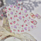 3D Strawberry Cherry Nail Stickers – Kawaii Fruit Decals 