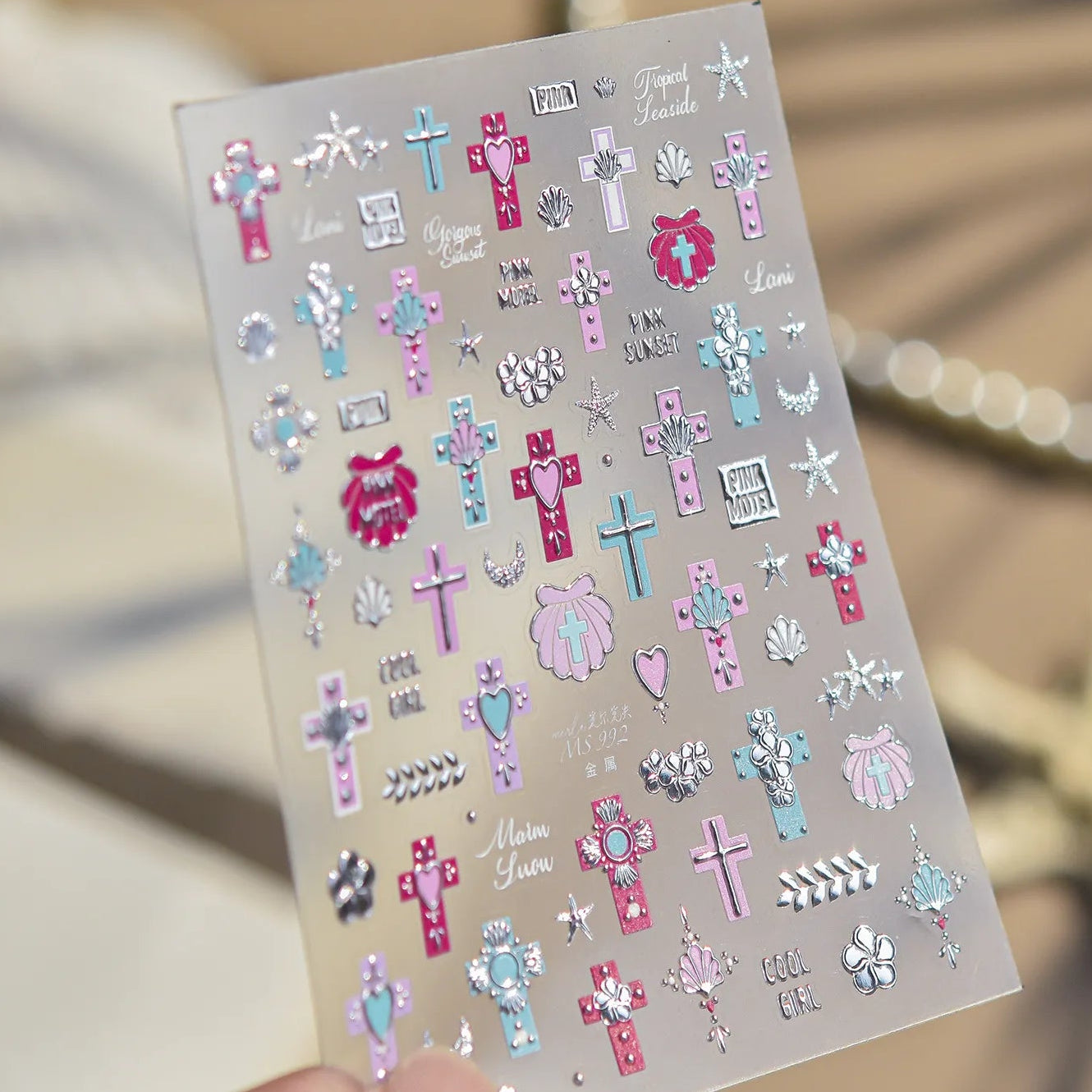 Vintage Angel & Cross 3D Nail Stickers - Coquette Baroque Decals