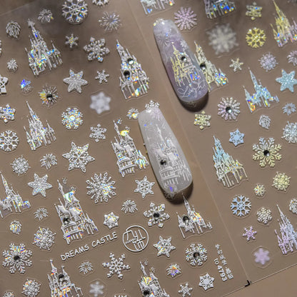 Magical Castle & Snowflake Holographic 3D Nail Stickers to4793
