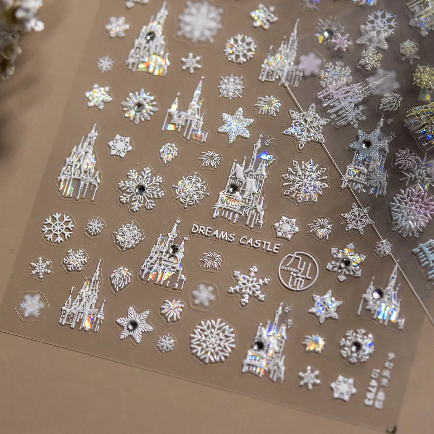 Magical Castle & Snowflake Holographic 3D Nail Stickers to4793