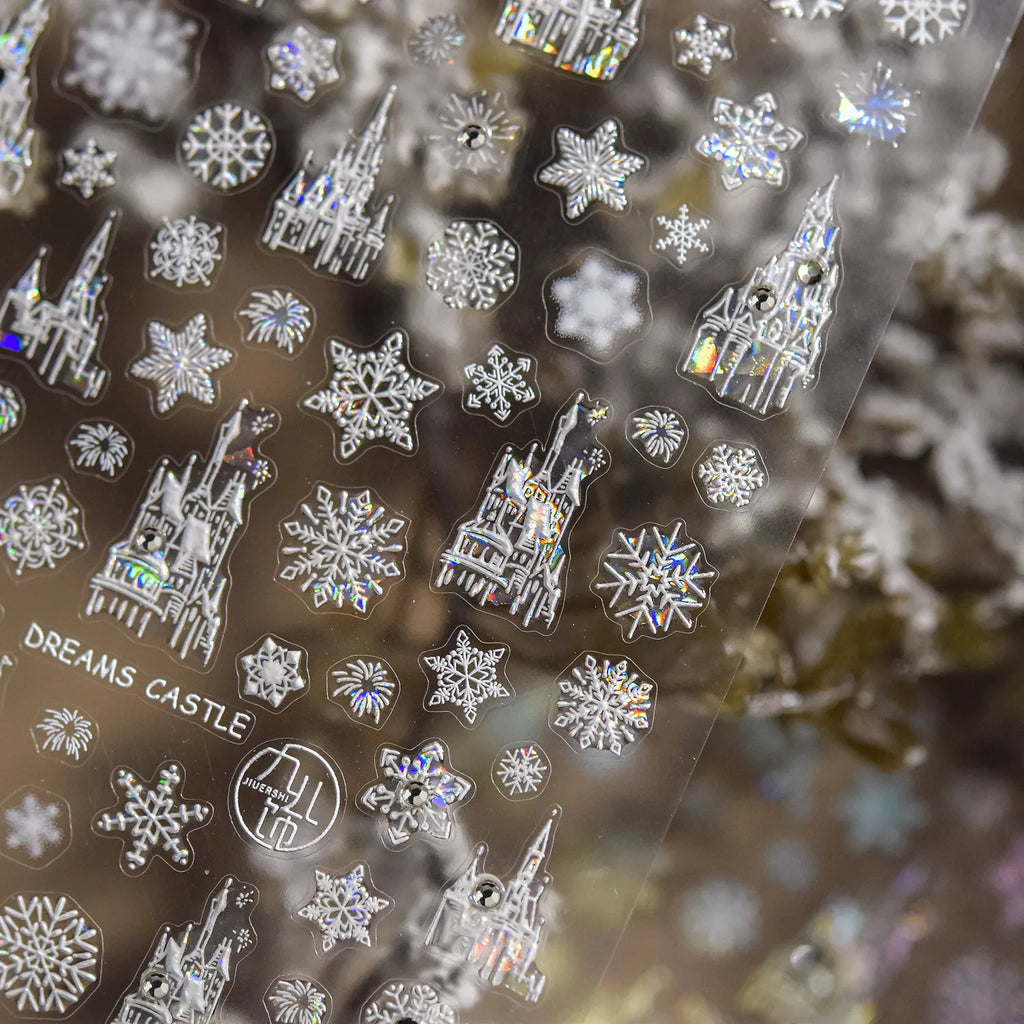 Magical Castle & Snowflake Holographic 3D Nail Stickers to4793