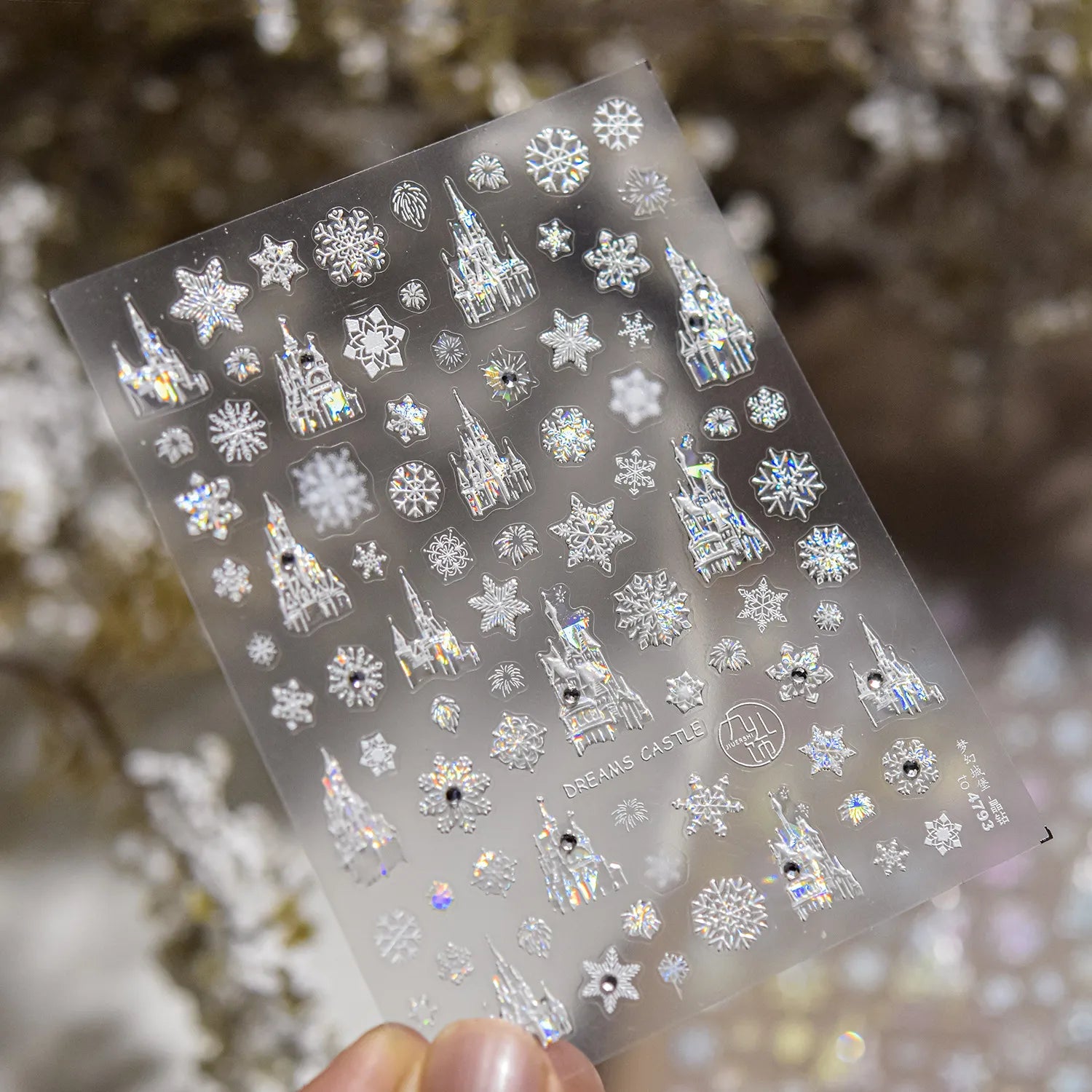 Magical Castle & Snowflake Holographic 3D Nail Stickers to4793