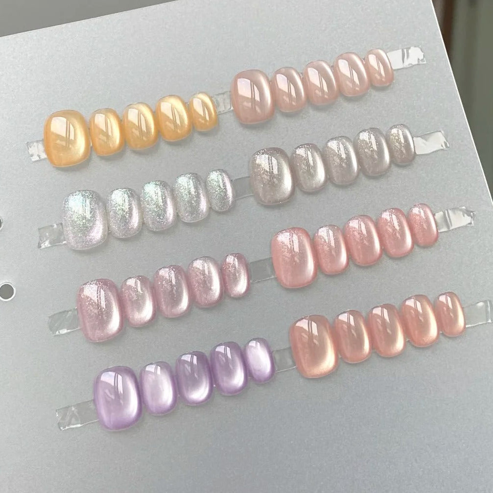 Magnetic Cat Eye Gel Polish Kit -  7 Colors Holographic & Shimmer Nail Polish (12ml)