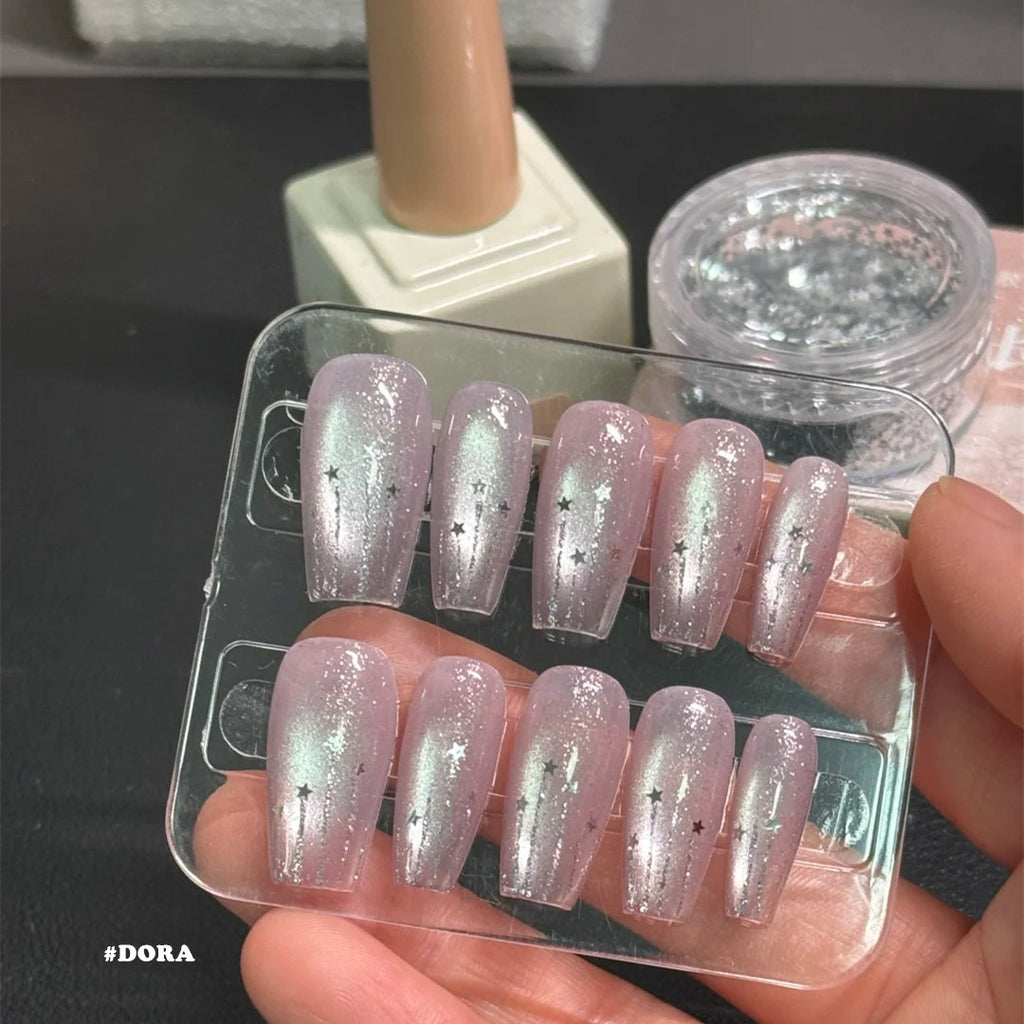 Magnetic Cat Eye Gel Polish Kit -  7 Colors Holographic & Shimmer Nail Polish (12ml)