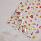 Maple Leaf Nail Art Stickers Ginkgo Leaf Adhesive Embossed Sticker Decals 