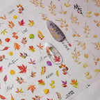 Maple Leaf Nail Art Stickers Ginkgo Leaf Adhesive Embossed Sticker Decals 