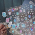 Mermaid Shell & Starfish Nail Stickers - Iridescent Ocean Decals