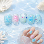 Mermaid Shell & Starfish Nail Stickers - Iridescent Ocean Decals