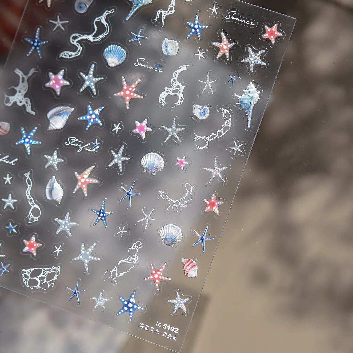 Mermaidcore Ocean Life 5D Embossed Nail Stickers 