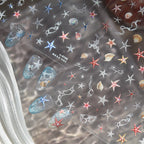 Mermaidcore Ocean Life 5D Embossed Nail Stickers 